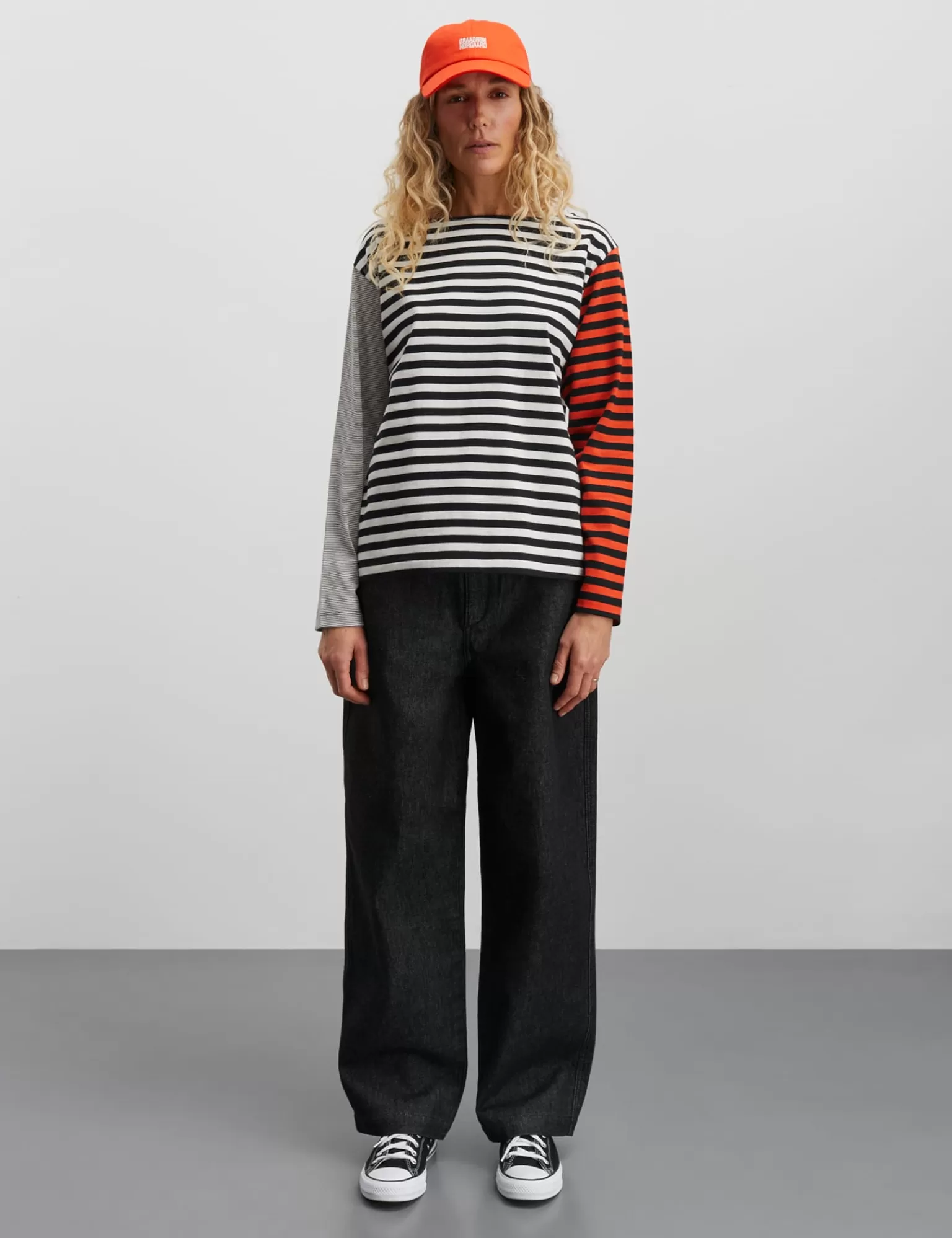 Dame MADS NØRGAARD Crisp Jersey Silke Block Tee LS