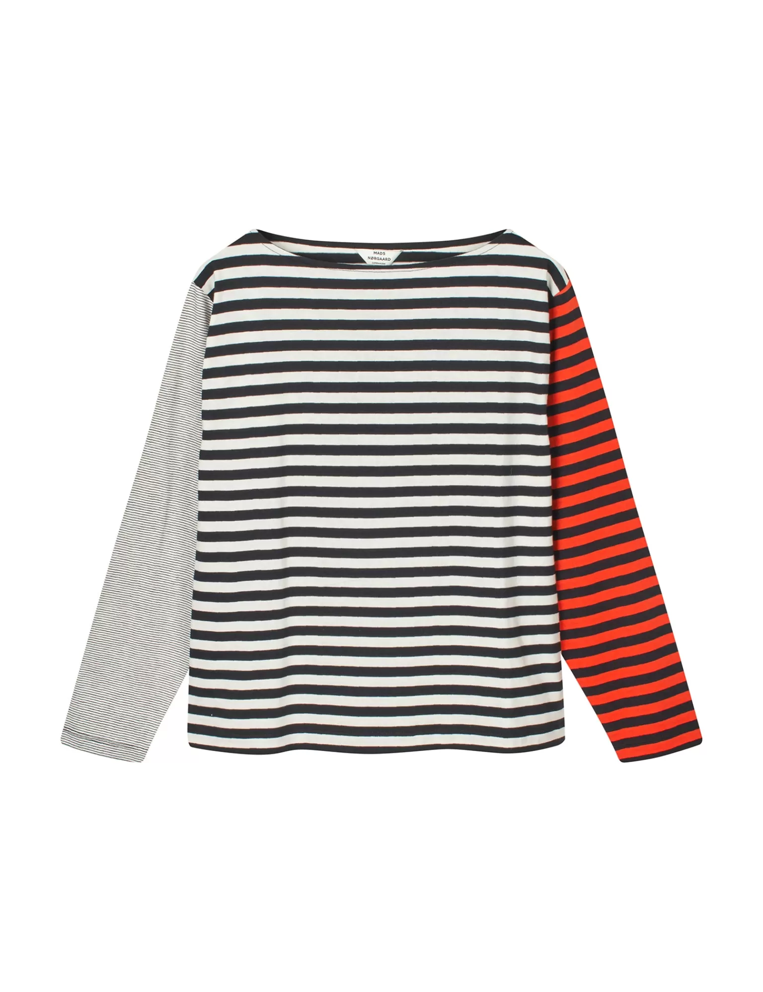 Dame MADS NØRGAARD Crisp Jersey Silke Block Tee LS