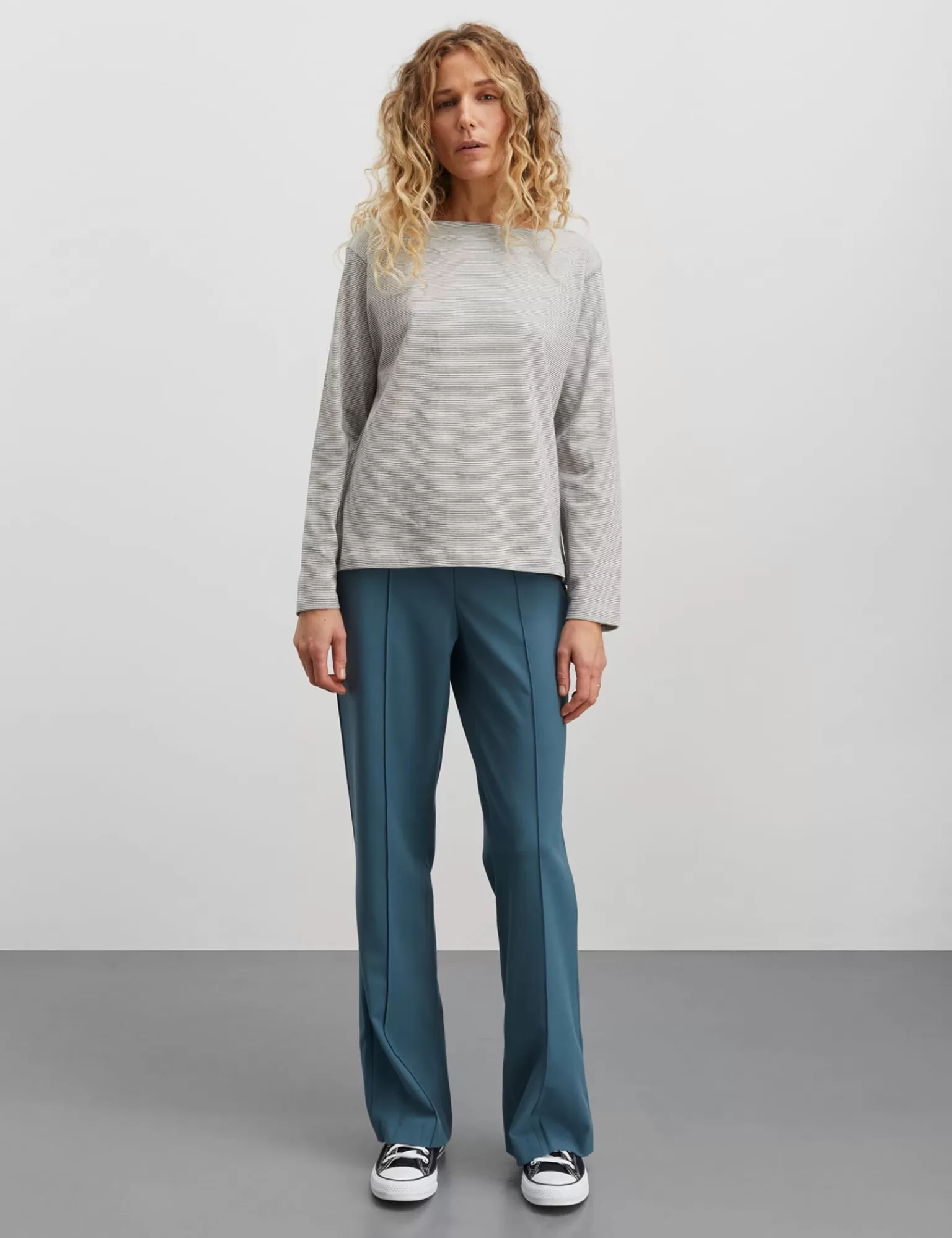 Dame MADS NØRGAARD Crisp Jersey Silke Tee LS