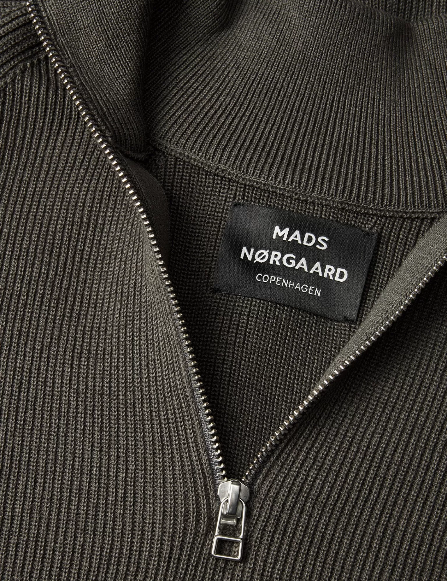 MADS NØRGAARD Tight Cotton Rune Half Zip Knit