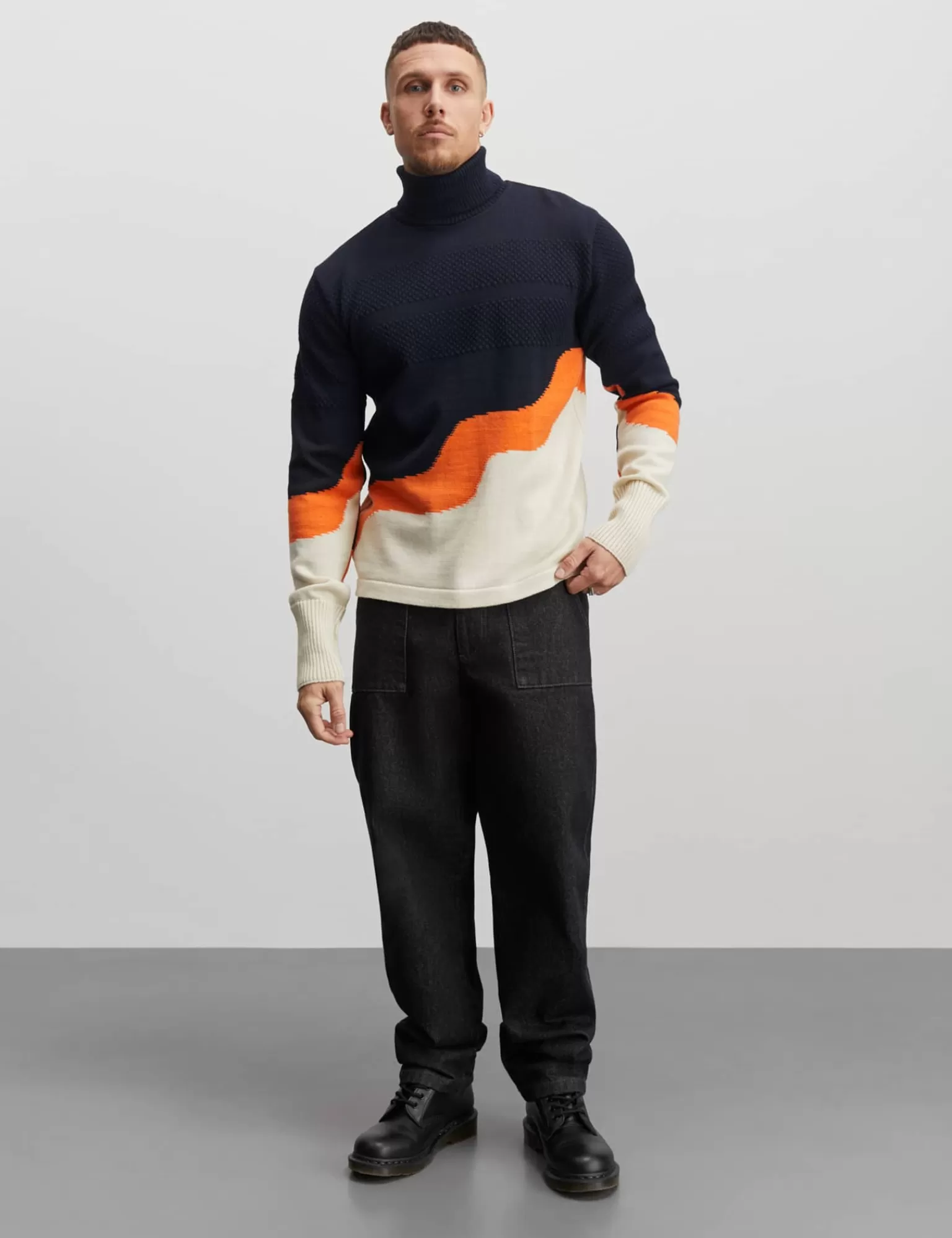 MADS NØRGAARD Wool Klemens 3 colour Knit